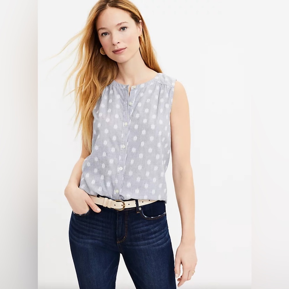 Loft Clip Pinstripe Sleeveless Shirt